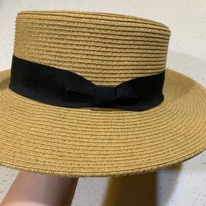 Flat brim hat
